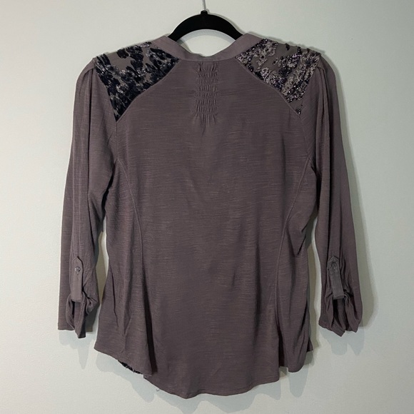 Anthro TINY Broadleaf Forest Burnout Velvet Top, S - Picture 5 of 11